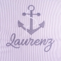 Preview: Bestickung "Anker und Name" grau