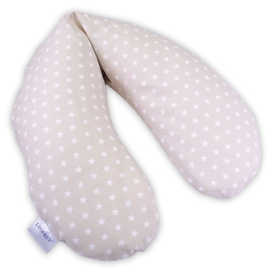 Nackenkissen inkl. Bezug in beige mit weißen Sternen