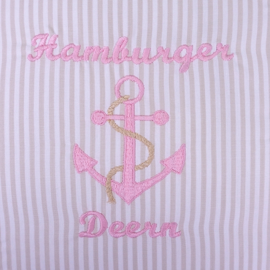 Bestickung "Hamburger Deern und Anker"