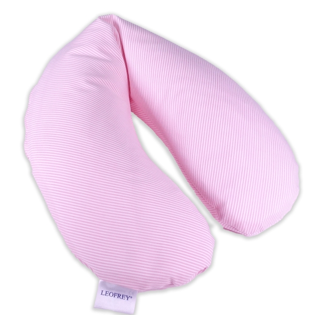Nackenkissen inkl. Bezug in Streifen rosa/weiß