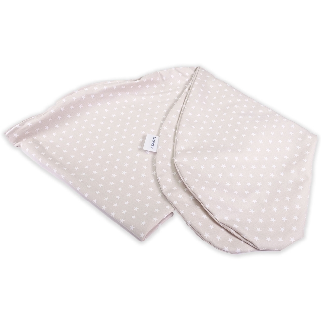 Stillkissen-Bezug 185cm - beige mit weißen Sternen