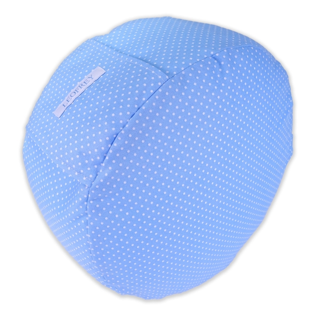 Leofrey Yogakissen in blau mit weißen Punkten und Tragelasche