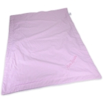 Babydecke Bio-Plüsch in Streifen rosa/weiß mit Name bestickt
